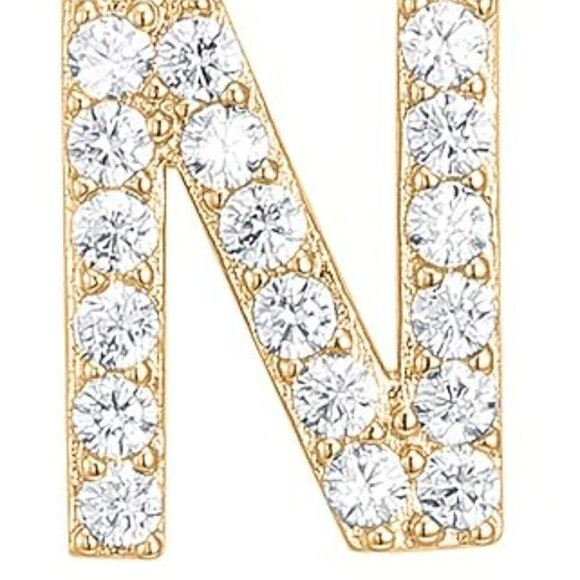 14K Yellow Gold Initial Necklace Letter Dainty Diamond Gift Present A - O - Picture 15 of 16